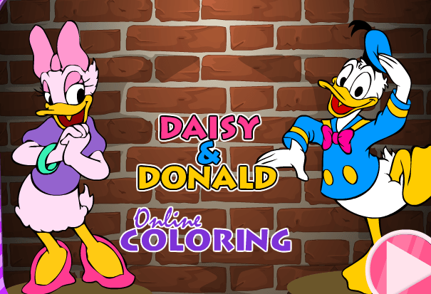 Coloreaza-i pe Daisy si Donald
