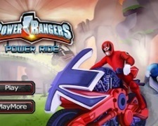 Cursa de Putere pe Motocicleta cu Power Rangers