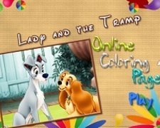 Doamna si Vagabondul Pagina de Colorat