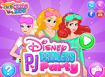Rapunzel Ariel Elsa si Petrecerea in Pijamale