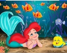 Sirena Ariel si Flounder Puzzle