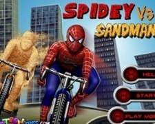 Spiderman si Sandman Cursa pe Bicicleta
