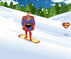 Superman pe snowboard