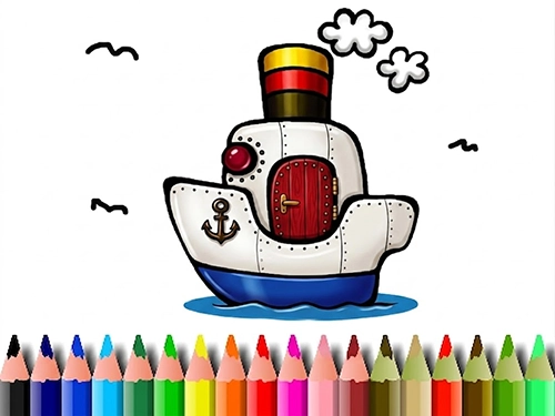 Coloreaza Vaporul Vesel